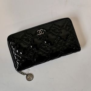 Chanel quilted wallet with charm